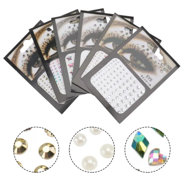 6 SHEETS RAINBOW Pasties Festival Face Gems Rhinestone Stickers Diamond  $31.56 - PicClick AU