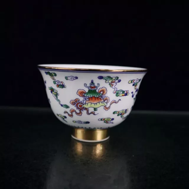 Chinese Jingdezhen painted gold, colorful, and eight treasure patterned bowls