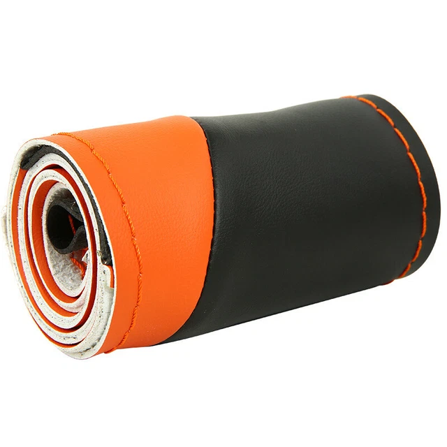 Microfiber Leather Car Steering Wheel Cover DIY Stitch On Wrap for 15" Universal