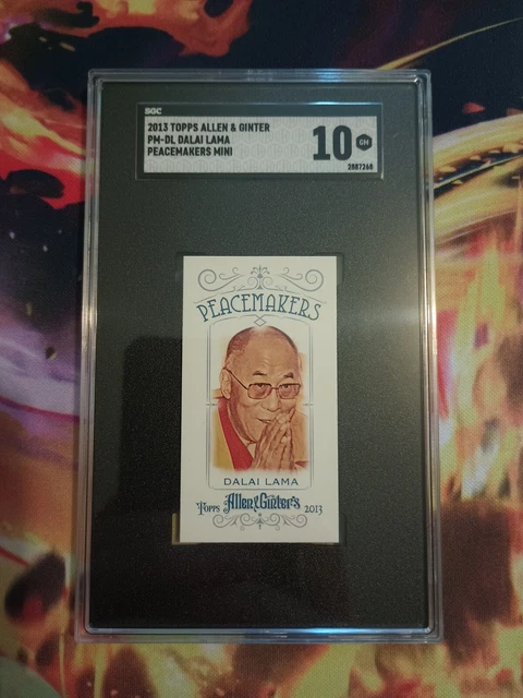Sgc 10 2013 Dalai Lama Topps Allen & Ginter Pm-Dl Peacemakers Mini Graded Card