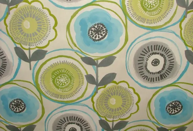 4 Metres Indah Apple Floral Cotton Curtain Upholstery Cushion Roman Blind Fabric