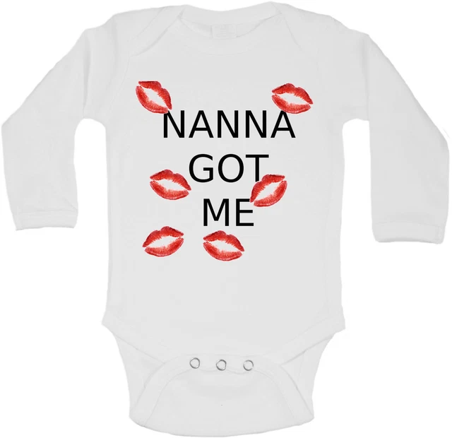 Nanna Mi Ha Fatto Personalizzati Manica Lunga Bambino Body Body Unisex Bianca