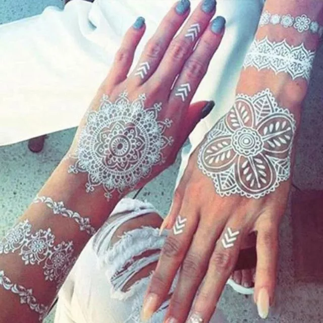 DIY White Henna Cones Indian Tattoo Wedding Drawing Body Painting Tattoo