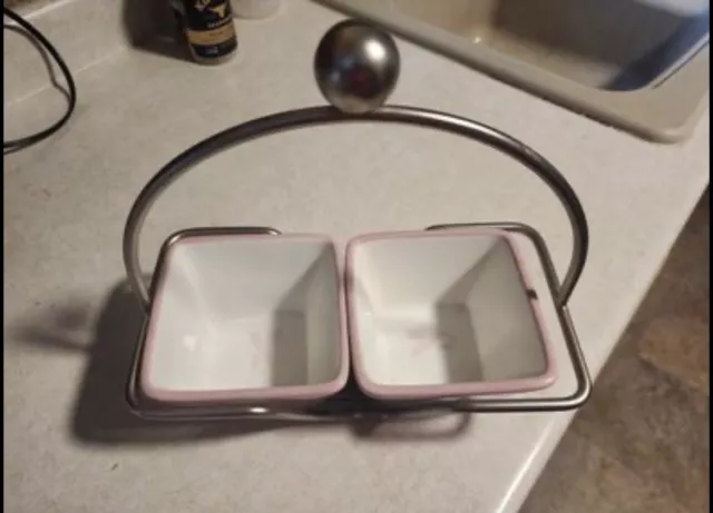 Pampered Chef Simple Additions Pink Square Bowls/Dip Breast Cancer Edition