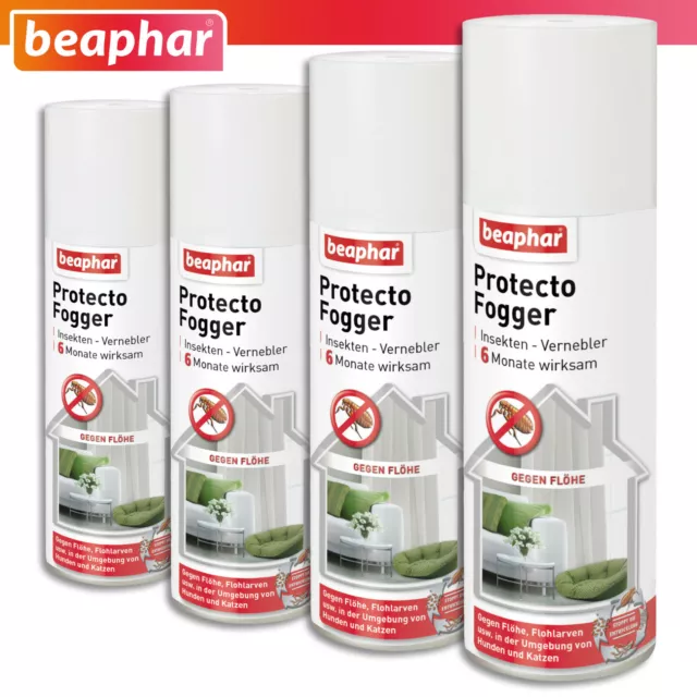 Beaphar 4 x 200 ml Protecto Fogger nébuliseur insecte bombe anti-puces