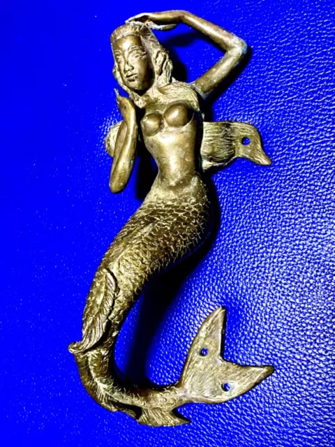 Vintage Style Brass Mermaid Door Handle