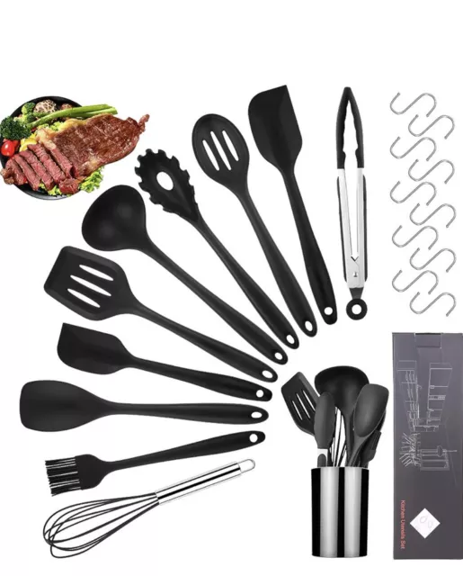 Ustensiles De Cuisine Set Spatule Fouet 11 Pcs Ustensiles Cuisine Anti Rayures.