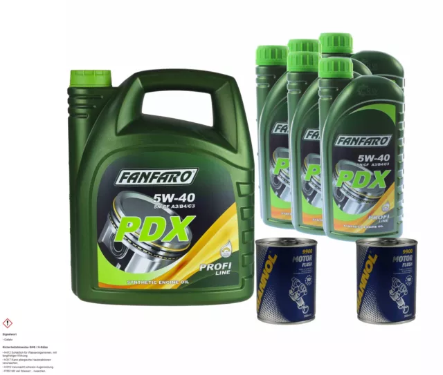 10L fanfaro aceite motor Pdx 5W40 Api Sn / Sm / Cf Engine Oil 2xMANNOL Ras