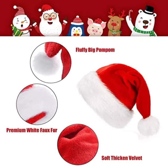 Unisex Father Christmas Hat XMAS Santa Family Gift For Adult and Children