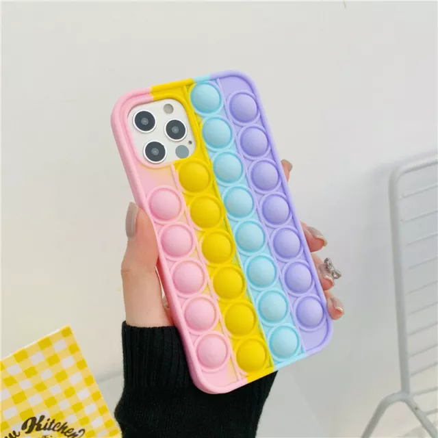 Fidget Push Pop Bubble Toys Phone Case For iPhone 13 12 11 Pro Max 6 7 8 Plus UK