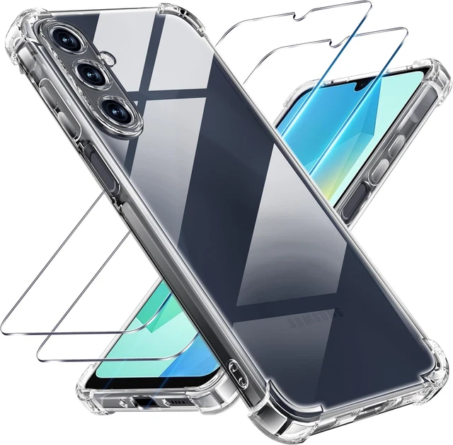 Coque Silicone + 2 Verres Trempés Pour Samsung Galaxy A05S - Noir - Anti-choc - Neuf