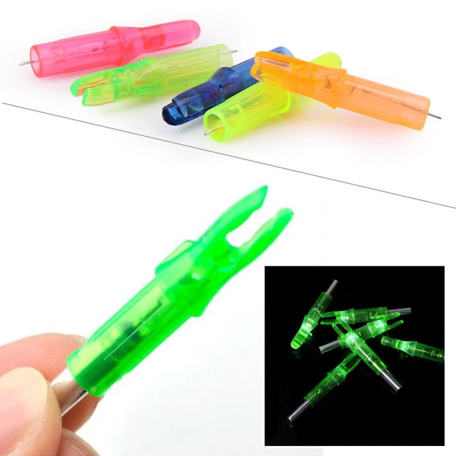 12x Colored Hunting Lighted Nock Led Lighted Luminous Tail Arrow Nocks 6.2mm US