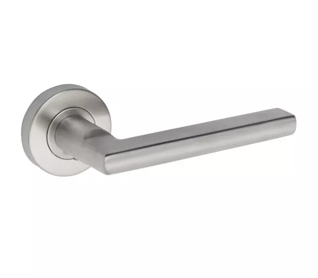 Door Handle Sets Stainless Steel Brushed Chrome Internal Quality Silver On Rose