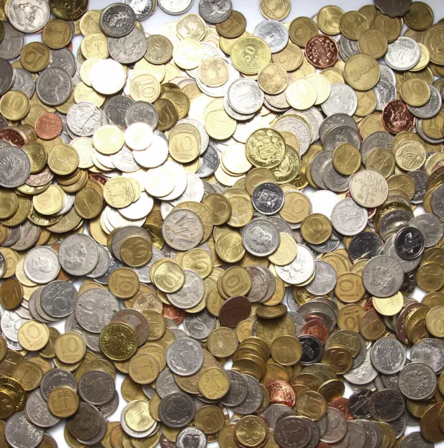 Konvolut - Kiloware - Nur exotische Münzen aus Welt - 1 KILOGRAMM - 1 Kg - LOT
