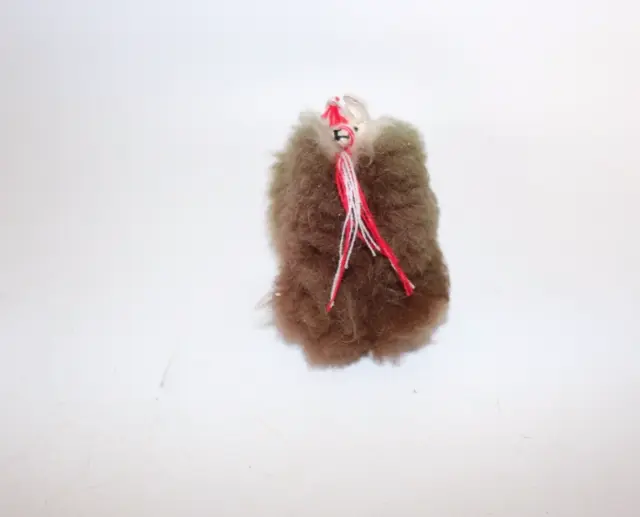 Soft Brown Fluffy Alpaca Llama Stuffed Toy Real Fur/Wool