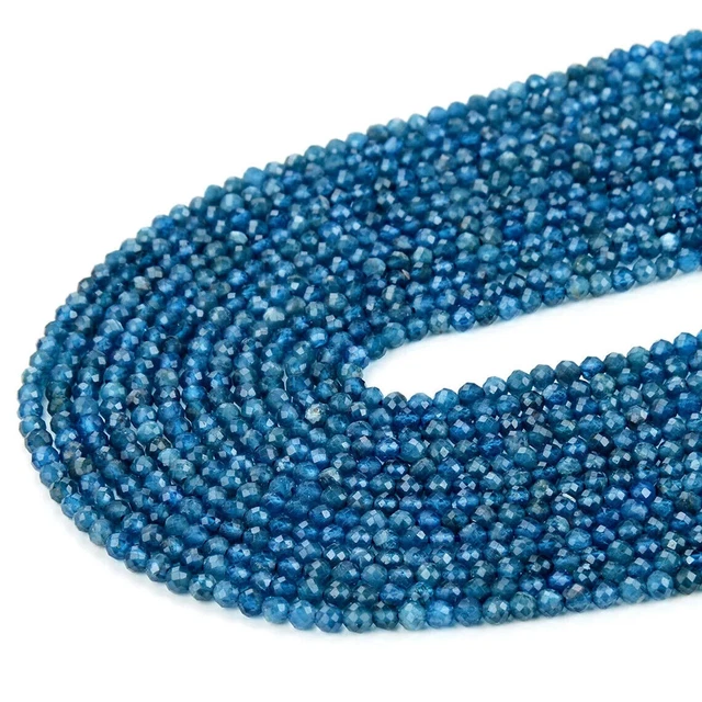 AAA Natural Neon Apatite Faceted Round 3MM Gemstone Beads Pour la... 3