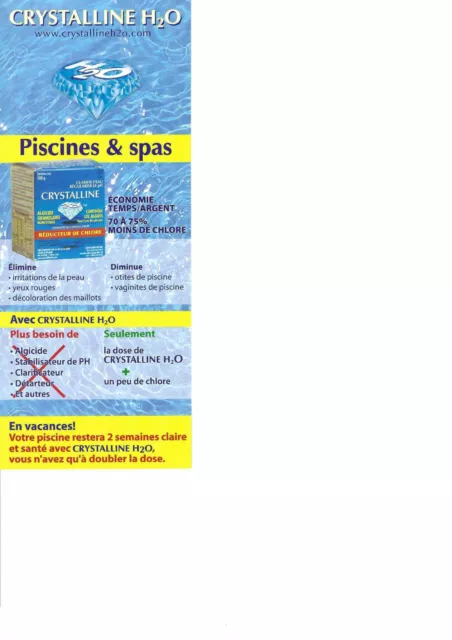 CrystallineH2O-Réducteur chlore-Clarifiant-Floculent-Stabilisateur pH-Antialgues 2