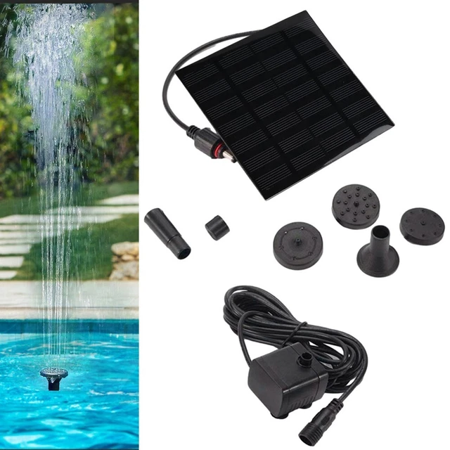 Solar Water Feature Pond Pump Solar Panel Bird Bath Fountain with 6 Nozzles