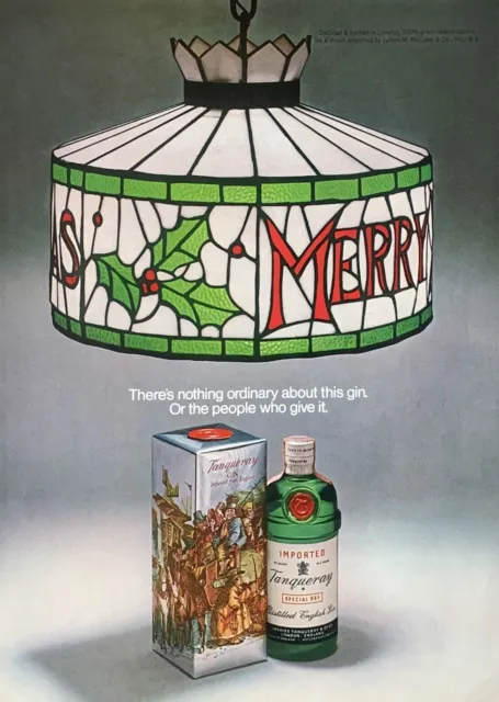 1969 TANQUERAY There's Nothing Ordinary About this GIN ...Merry PRINT AD