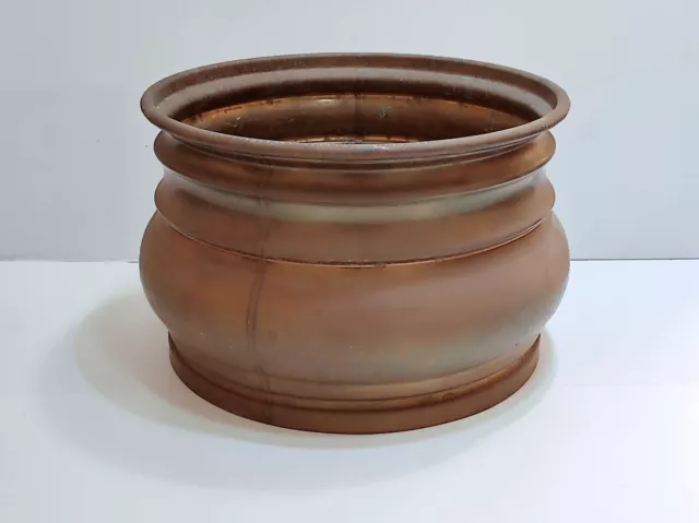 Cachepot antico Porta vaso grande fioriera rustica in ottone vintage Ø 32 cm