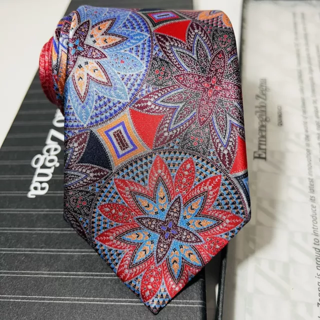 Ermenegildo Zegna Quindici NWB,NWT Vivid Multicolor Silk Luxury Tie 58x3.5” #164