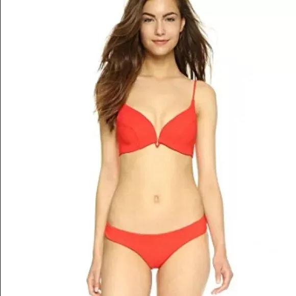 Zimmermann Marisol Bonded Wire Bikini in Coral Size 0 (Extra Small)