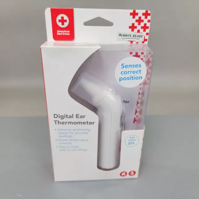 American Red Cross Y10896 Digital Ear Thermometer One Second Response Time NEW