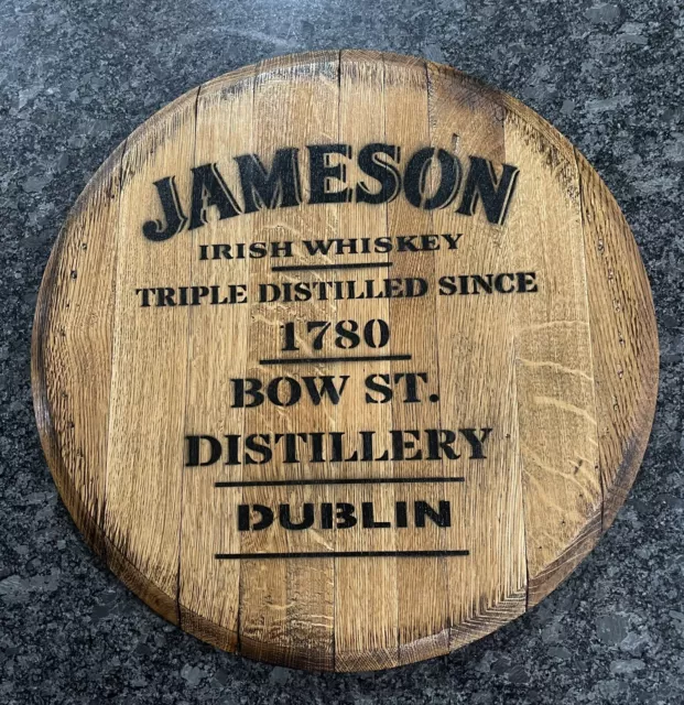 Rustic Bar Decor (Jameson Irish Whiskey)  Barrel Head/ Lid wood wall art