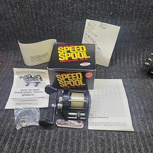 LEW CHILDRE SPEED Spool BB-2C Baitcasting Reel Used in Box