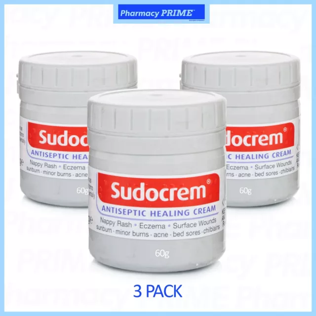 Sudocrem Antiseptic Healing Cream For Nappy Rash, Eczema & Surface Wound 60g x3