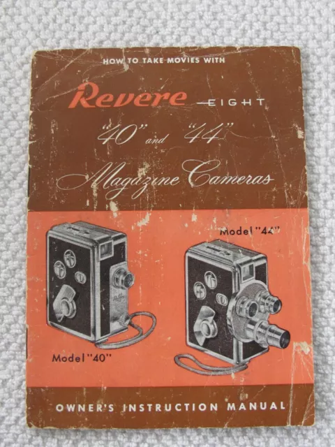 Revere Eight 40 44 Magazine 8mm Movie Camera Instruction Manual