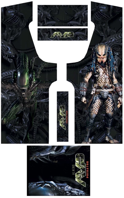 Stickers Déco Borne D'Arcade - Thème Alien Vs Predator - Modèle 1 - Neuf