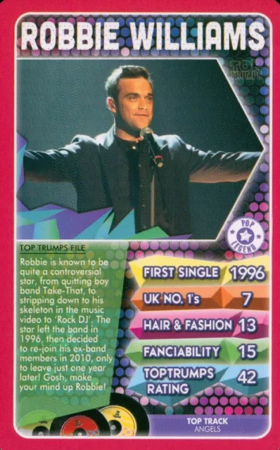 Robbie Williams,   Pop Legends,  Top Trumps  (2015), New