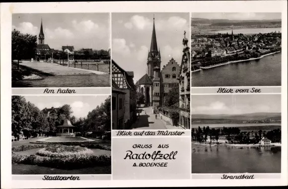 Ak Radolfzell am Bodensee, Münster, Hafenpartie, Strandbad,... - 2926522