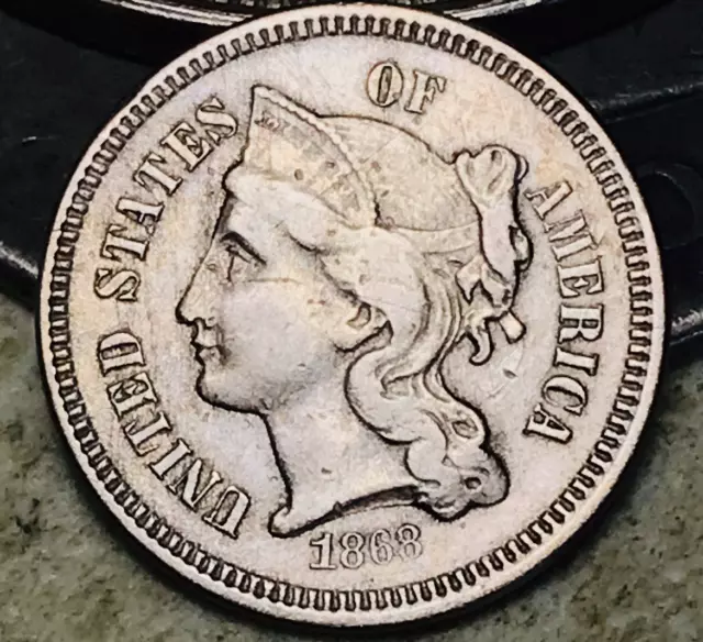 1868 Three Cent Nickel Piece 3C Ungraded Choice US Type Coin CC18182