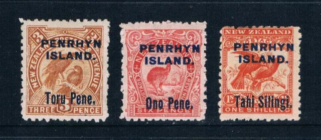 Penrhyn ** Ist - 1903 Vogel Ausgabe Von NZ Ovrptd - Sc 10-12 [ Sg 14-13]