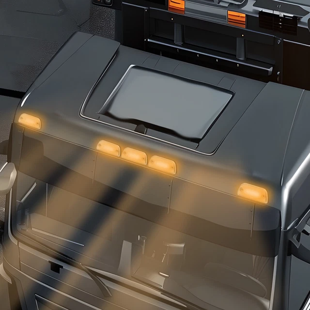 5pcs Smoked Lens Amber LED Roof Clearance Marker Lights Lamps For - Foto 4