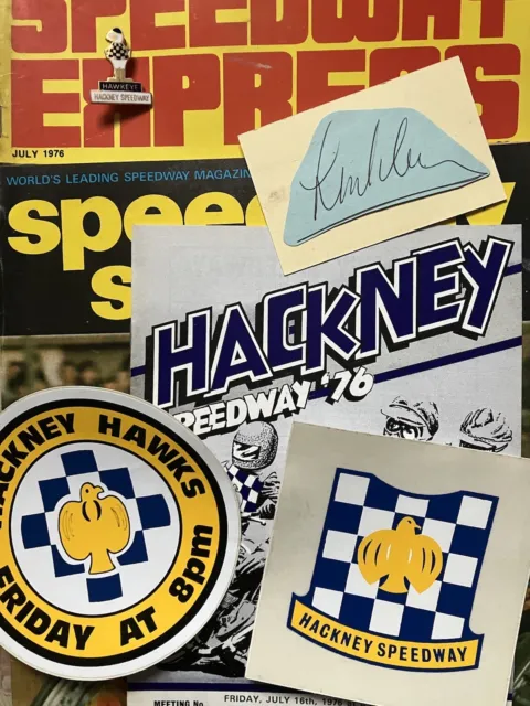 HACKNEY SPEEDWAY MEMORABILIA PACK 7/76 Speedway Express Magazine LEN SILVER auto