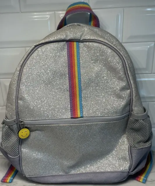 Pottery Barn Kids FLOUR SHOP Silver Glitter Backpack Amirah Kassem Rainbow