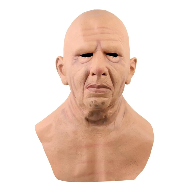 Ghzste Masque de Vieil Homme Réaliste Tête Chauve, Masque Facial Humain en Latex, Drôle et Effrayant, Costume D'halloween, Accessoires de Cosplay Ghzste Masque de Vieil Homme Réaliste Tête Chauve, Masque Facial Humain en Latex, Drôle et Effrayant, Costume D'halloween, Accessoires de Cosplay