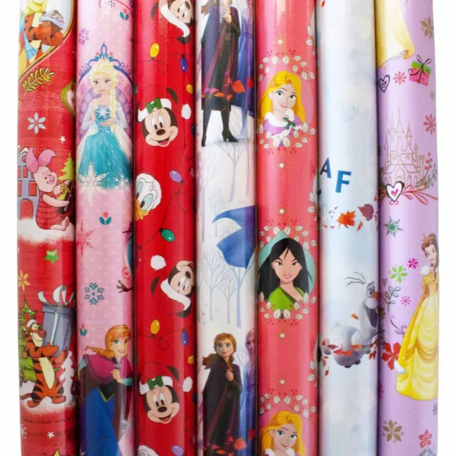 5 Rollen Geschenkpapier Kinder Disney Motive 2m x 70 cm  Geschenkverpackung Kind