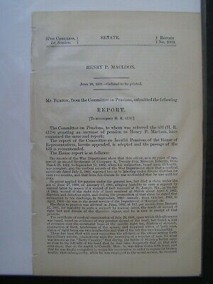 Government Report 1902 Henry P Macloon 2nd Lieut Co K 25th MO Infantry Civil War