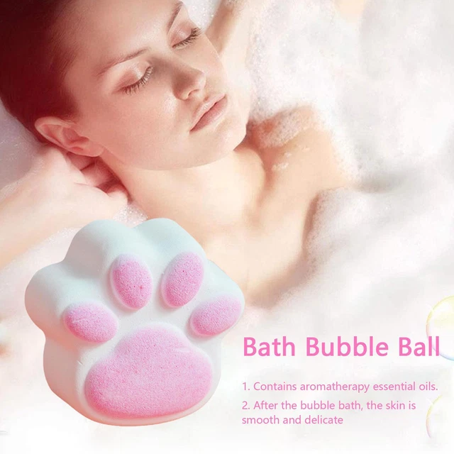 Bola de baño burbuja garra de gato fragancia hidratante aceite esencial de baño bomba] W5Z9