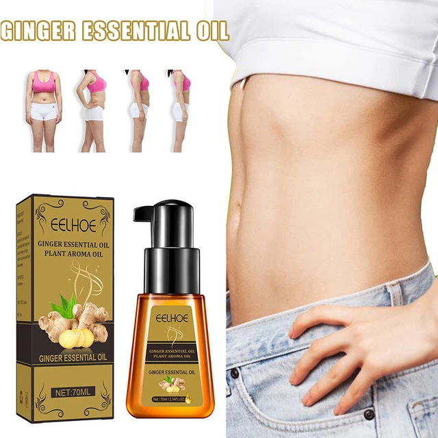 Masaje corporal spa desintoxicación abdomen drenaje esencia jengibre adelgazar aceite 70 ml ⭐