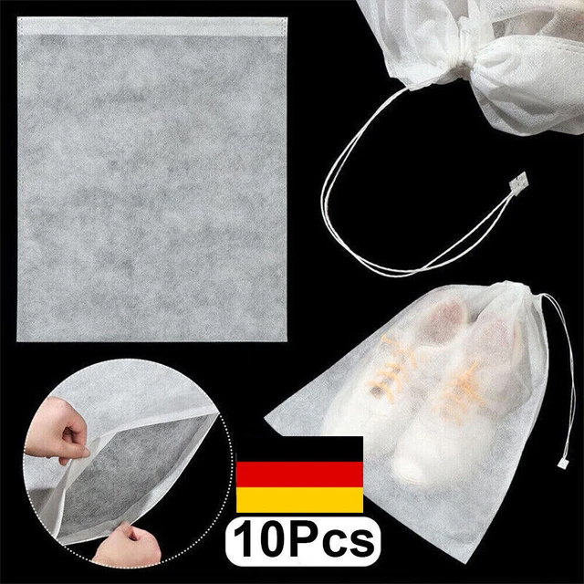 10 X Stoff Kordelzug Schuhe Aufbewahrungstasche Staubbeutel Reisetasche tragbar