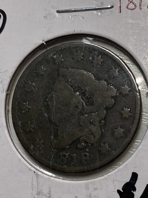 1818 Large Cent, Coronet Head, better date, 99c shipping