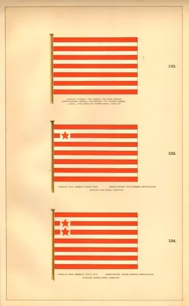 USA NAVAL FLAGS.  American Vice- & Rear-Admiral's Boat's Flag. HOUNSELL 1873