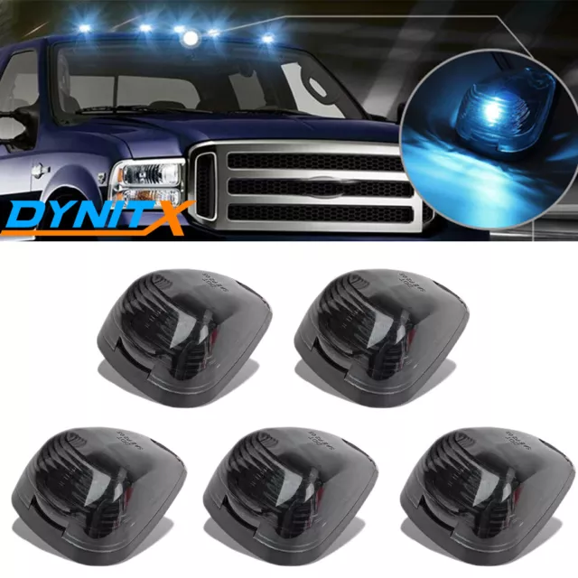 Smoke Roof marker light T10 Ice Blue Bulbs Kit for Ford F-250/F-350 1999-2016