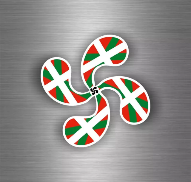 Sticker Car Motorbike Tuning Flag Cross Basque Euskadi Herria
