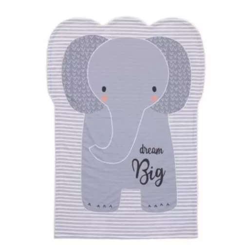 Little Love by NoJo Emma the Elephant - Grey and White Knit Shaped Baby Blanket